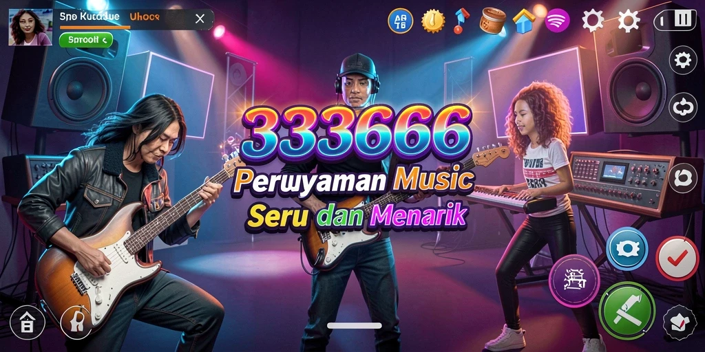 Tampilan gameplay 333666 yang menarik dalam permainan musik.