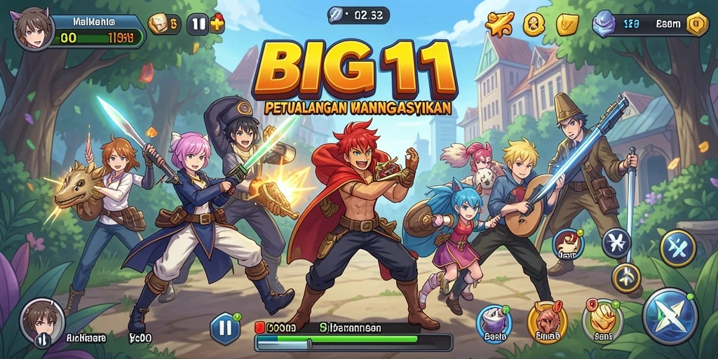 Tampilan gameplay <strong>BIG11</strong> yang memukau dengan karakter anime yang unik.