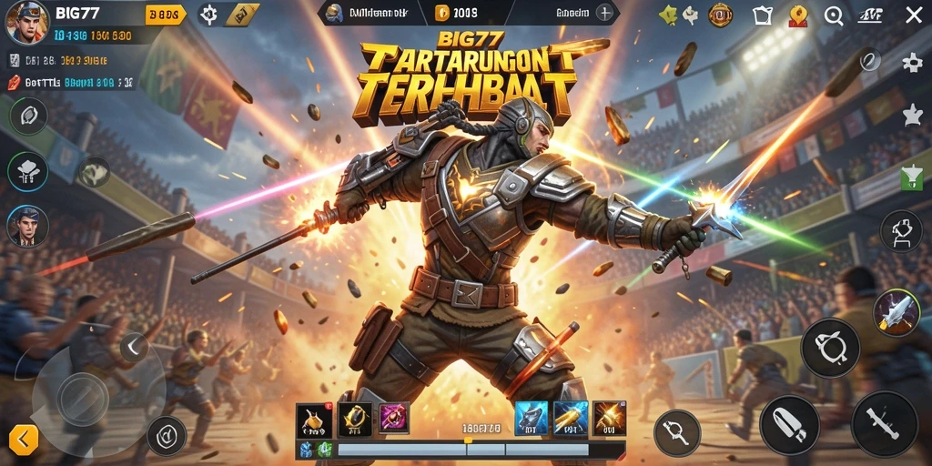 Tangkapan layar <strong>BIG77</strong> menampilkan aksi intens dalam mode Battle Royale.