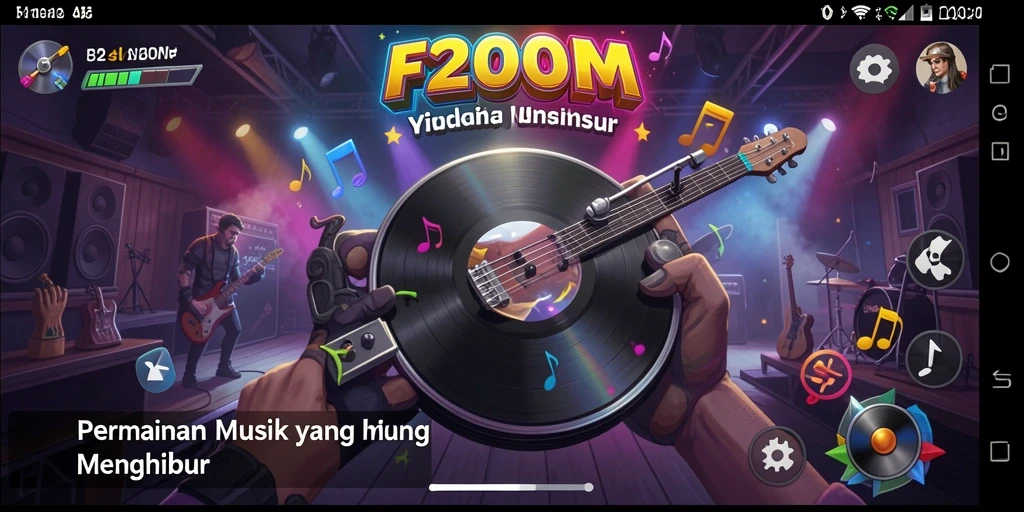 Tampilan gameplay seru F200M yang menyenangkan.
