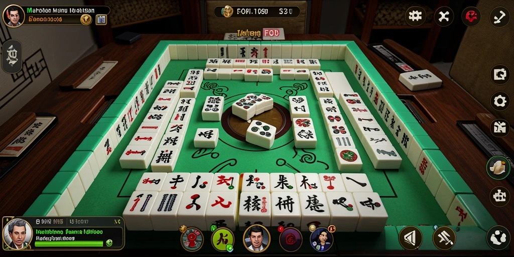 Screenshot utama FO8 menampilkan gameplay Mahjong yang menarik.