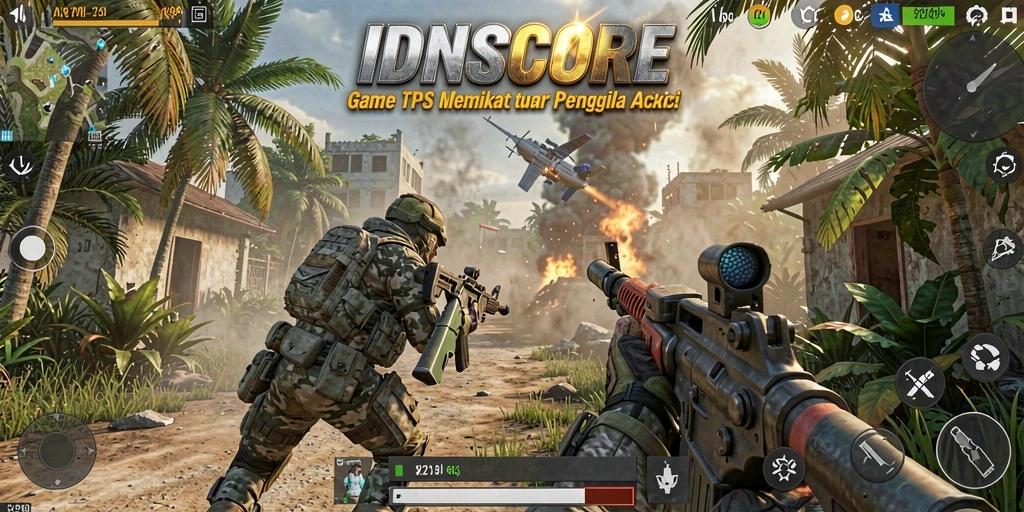 Gameplay seru di IDNSCORE dengan aksi tembak-menembak yang mendebarkan.