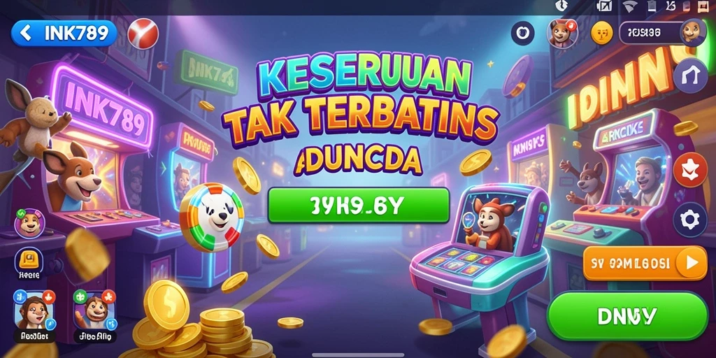 Screenshot gameplay INK789 yang menampilkan aksi seru dalam level Arcade.