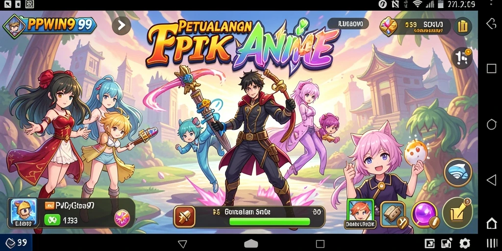 Tangkapan layar gameplay PPWIN99 yang epik dengan karakter-karakter Anime.
