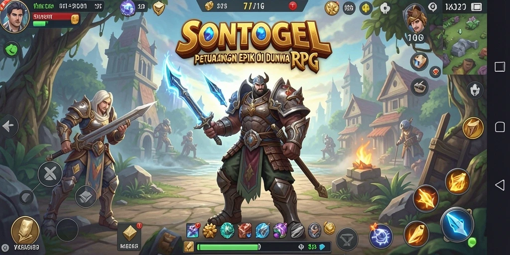 Tampilan gameplay SONTOGEL yang sangat menarik dengan aksi RPG yang seru.