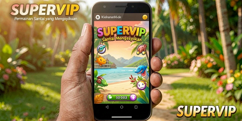 Tampilan gameplay menarik dari SUPERVIP yang penuh warna.