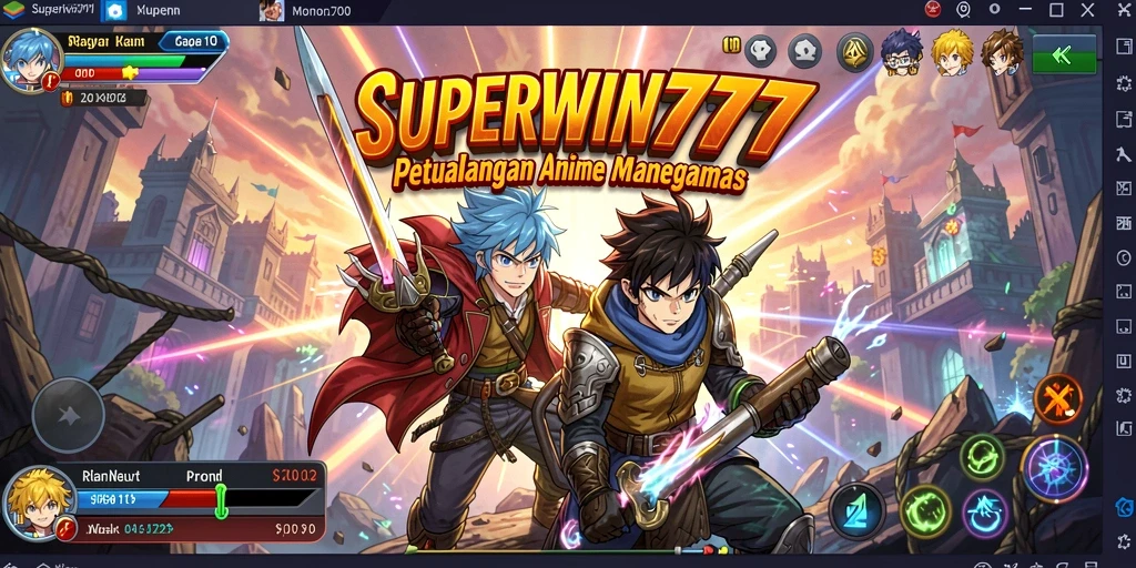 Tampilan aksi mendebarkan dalam gameplay anime SUPERWIN777.