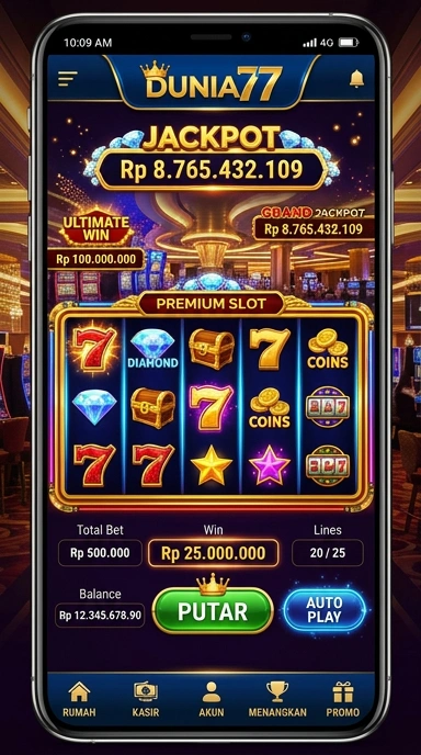 Antarmuka pengguna dunia77 yang sederhana dan mudah dipahami.